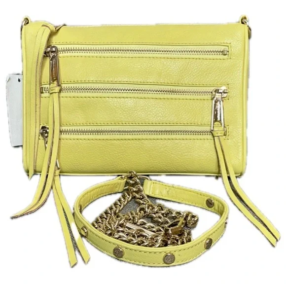 Rebecca Minkoff Yellow Pebbled Leather M.A.C Bag w/ Removable Crossbody - Picture 8 of 9